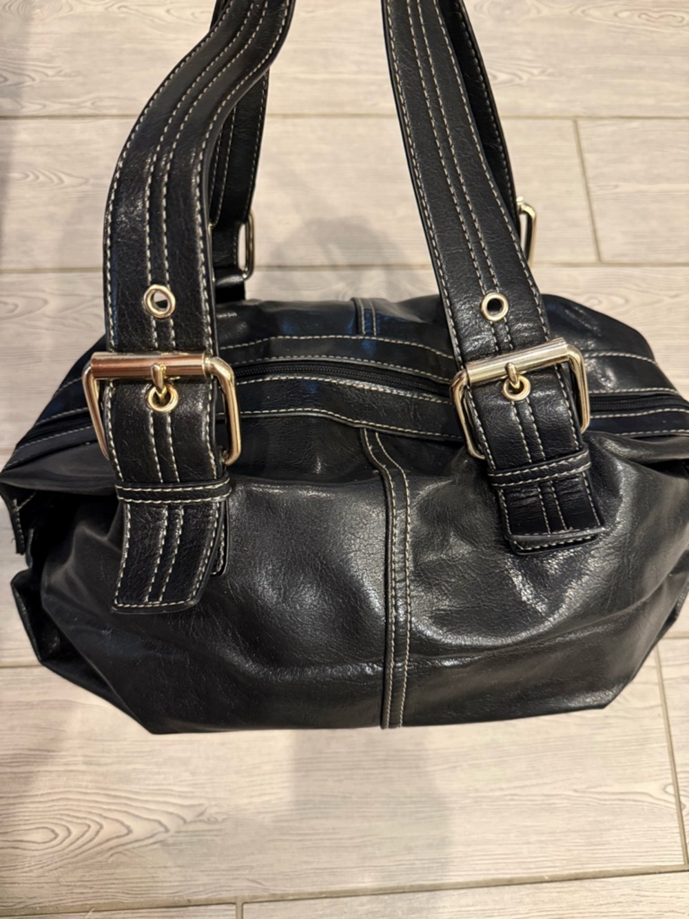 Y2k Kathy Vanzeeland for Nine West Faux  Leather Shoulder Bag with Front Pockets - Picture 5 of 16